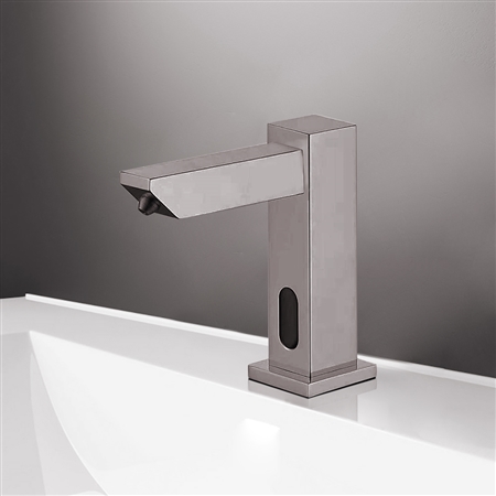 BathSelect Brushed Nickel Commercial Deck Mount Automatic Intelligent Touchless Soap Dispenser